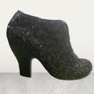 Mutiny by Irregular Choice Black Tweed and Sequence Pump Bootie